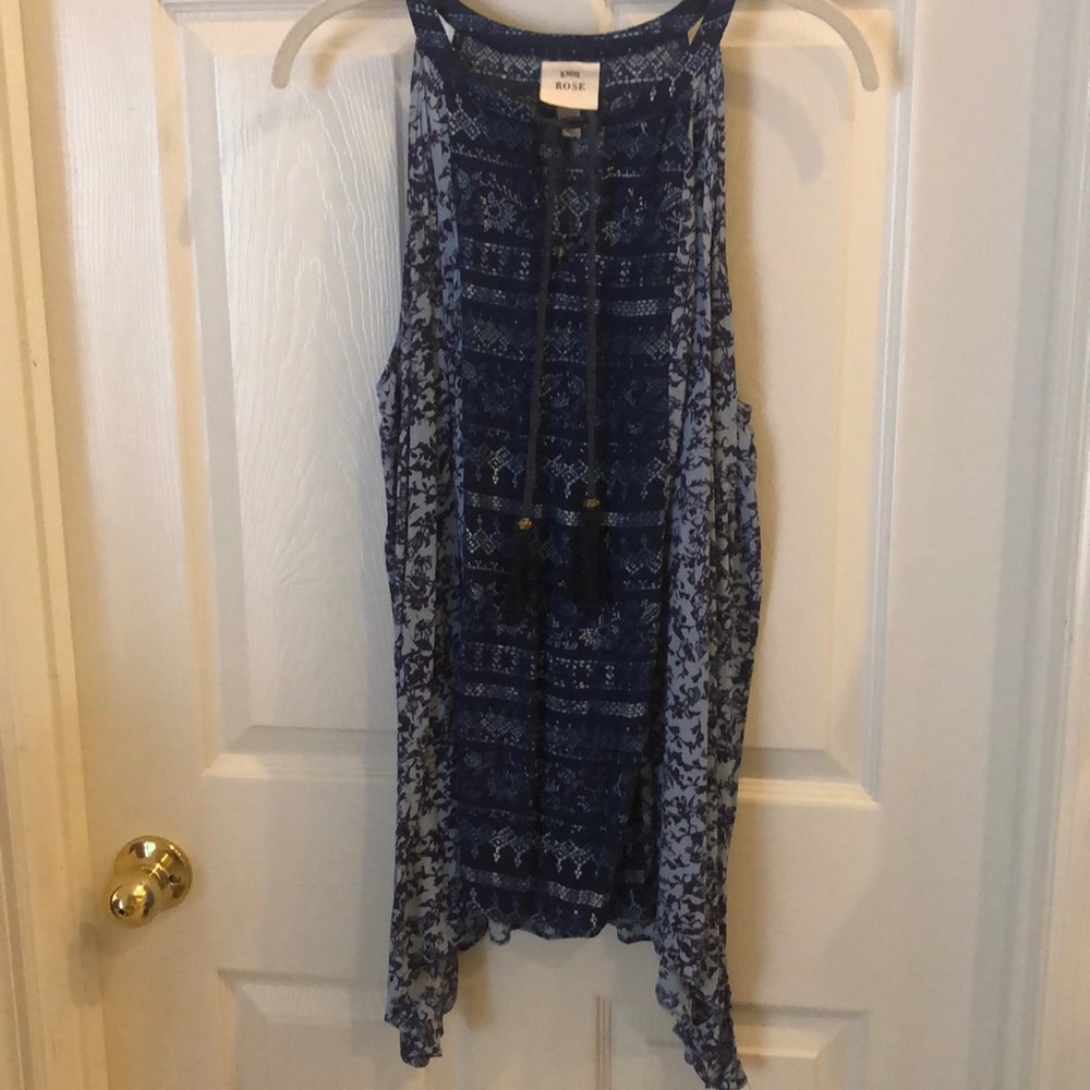 Knox Rose Blue Patterned Sleeveless Tunic